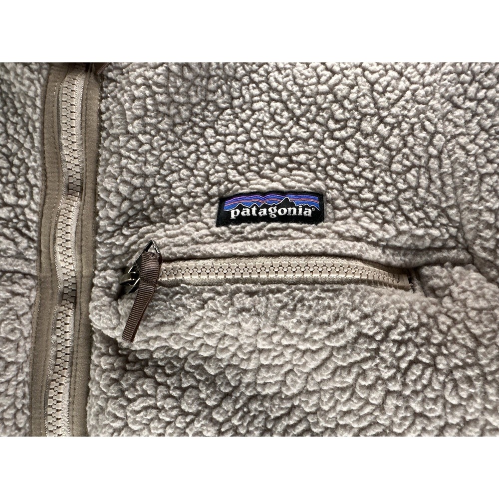 Patagonia Sherpa Jacket Womens Large Beige Fleece Long Sleeve Fleece Coat F2022 - Picture 9 of 15